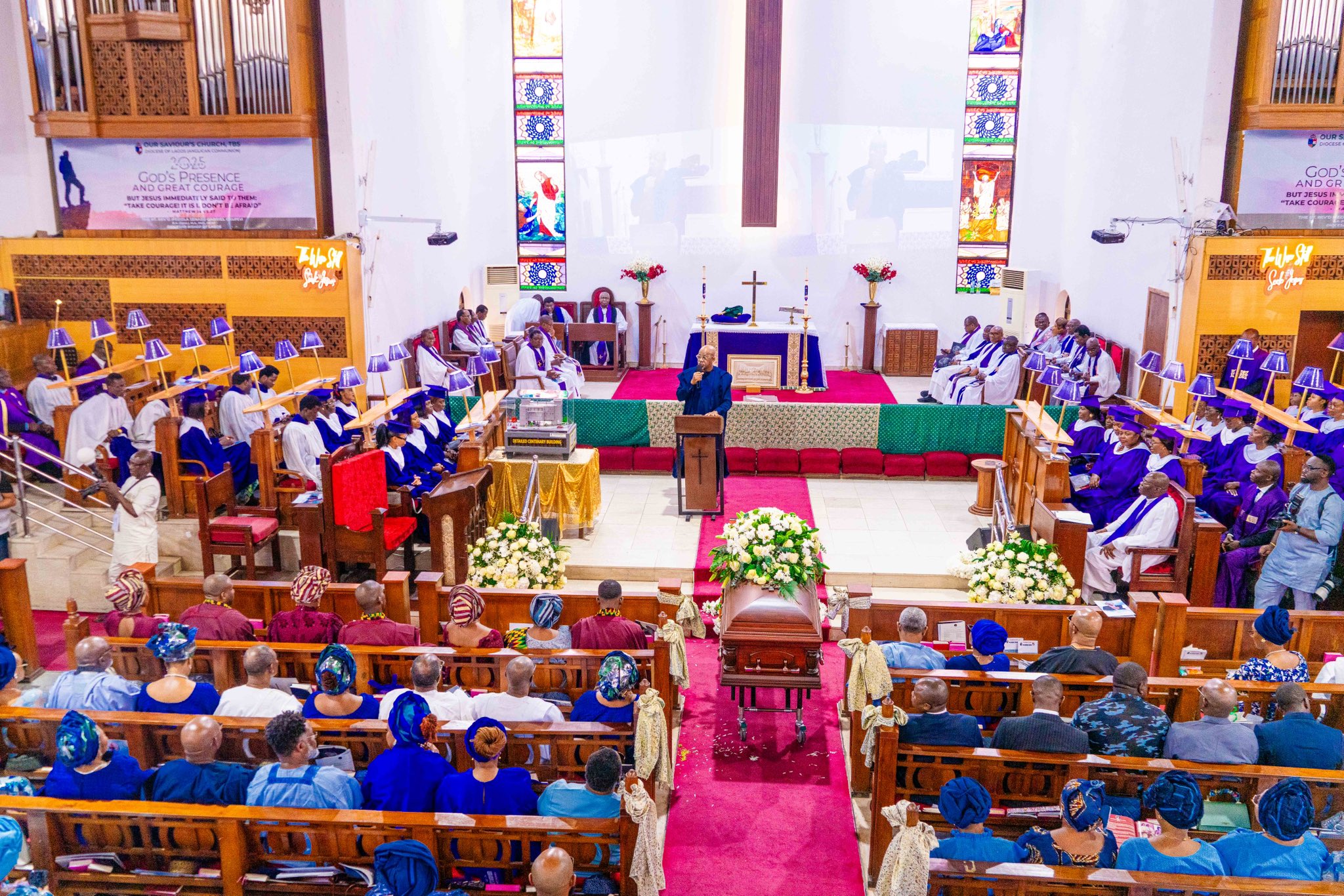 Segun Awolowo at funeral service in Lagos.