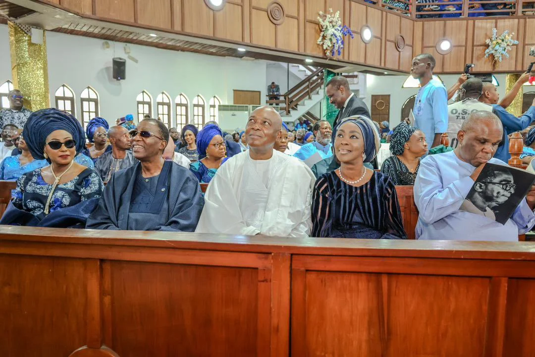 Segun Awolowo at funeral service in Lagos.