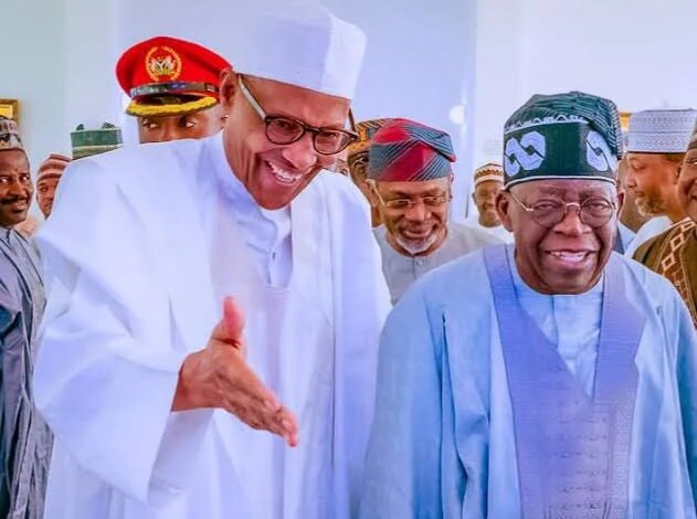 Former President Muhammadu Buhari and President Bola Tinubu. Photo Credit: Garba Shehu