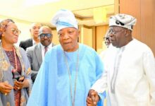 Tinubu & wife visit Kessington Adebutu in Lagos (Photos)