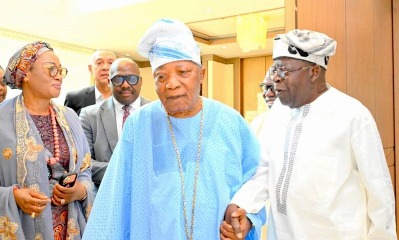 Tinubu & wife visit Kessington Adebutu in Lagos (Photos)