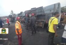 LASTMA offficial at the scene of the accident
