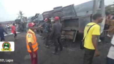 LASTMA offficial at the scene of the accident