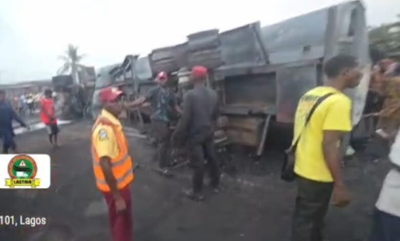 LASTMA offficial at the scene of the accident