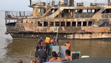 Navy rescues 20 crew members as vessel catches fire in C'River