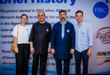 L-R Maria Rodriguez (Product Manager, Monarch Beverages), Lokman Jouni (Deputy Managing Director PBC), Ahmad Soufan (Head of Sales PBC), Baptiste Vandecasteele (Product Manager, Monarch Beverages)